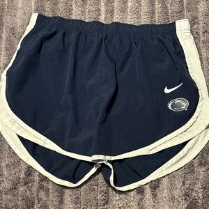 Nike Women's Dark Blue and White Athletic Shorts Penn State